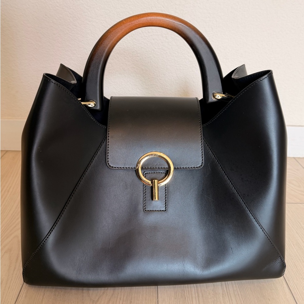 Chic Black and Brown Italian Purse / Tote Bag